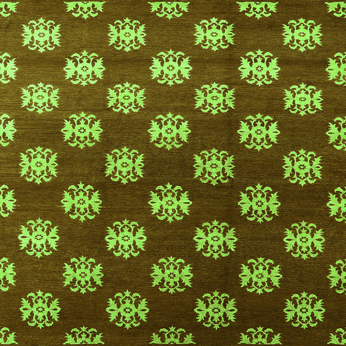 Square Machine Washable Oriental Green Industrial Area Rugs, wshurb3035grn