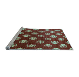Sideview of Machine Washable Oriental Light Blue Industrial Rug, wshurb3035lblu