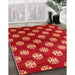 Mid-Century Modern Red Oriental Rug in Family Room, urb3035