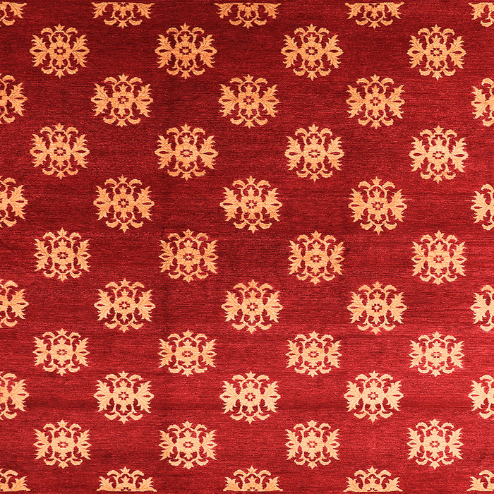 Square Oriental Orange Industrial Rug, urb3035org