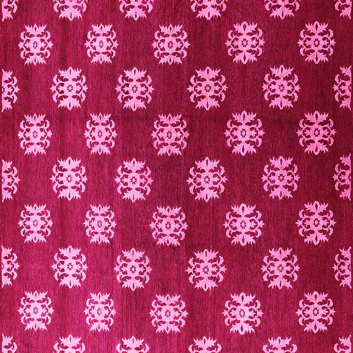 Square Machine Washable Oriental Pink Industrial Rug, wshurb3035pnk