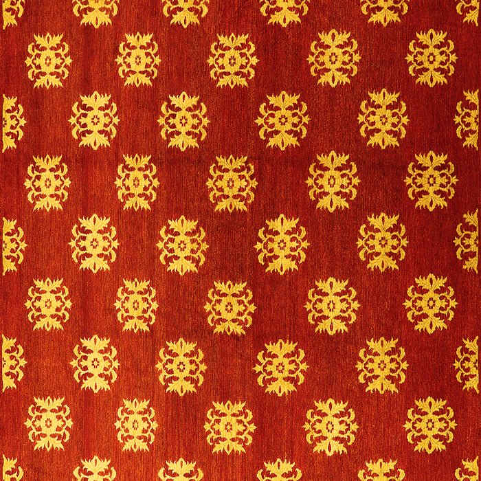 Square Machine Washable Oriental Yellow Industrial Rug, wshurb3035yw