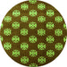 Round Machine Washable Oriental Green Industrial Area Rugs, wshurb3035grn