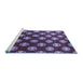 Sideview of Machine Washable Oriental Blue Industrial Rug, wshurb3035blu