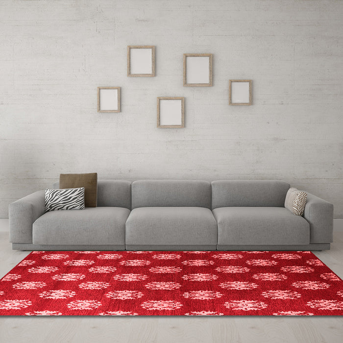 Industrial Red Washable Rugs