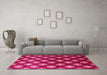 Machine Washable Oriental Pink Industrial Rug in a Living Room, wshurb3035pnk