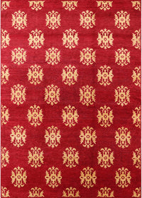 Machine Washable Industrial Modern Red Rug, wshurb3035