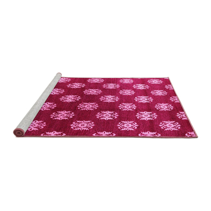 Sideview of Machine Washable Oriental Pink Industrial Rug, wshurb3035pnk