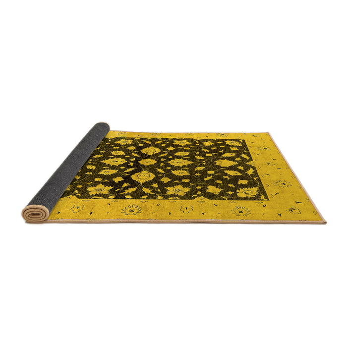 Sideview of Oriental Yellow Industrial Rug, urb3036yw