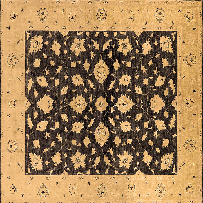 Square Machine Washable Oriental Brown Industrial Rug, wshurb3036brn