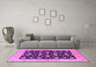 Machine Washable Oriental Pink Industrial Rug in a Living Room, wshurb3036pnk