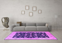 Machine Washable Oriental Purple Industrial Rug, wshurb3036pur