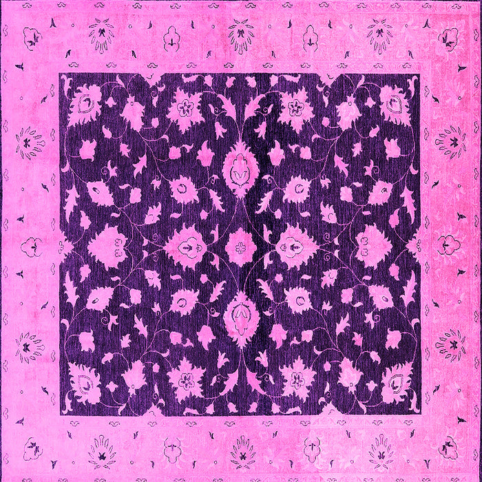 Square Machine Washable Oriental Pink Industrial Rug, wshurb3036pnk