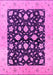 Machine Washable Oriental Pink Industrial Rug, wshurb3036pnk