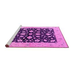 Sideview of Machine Washable Oriental Pink Industrial Rug, wshurb3036pnk
