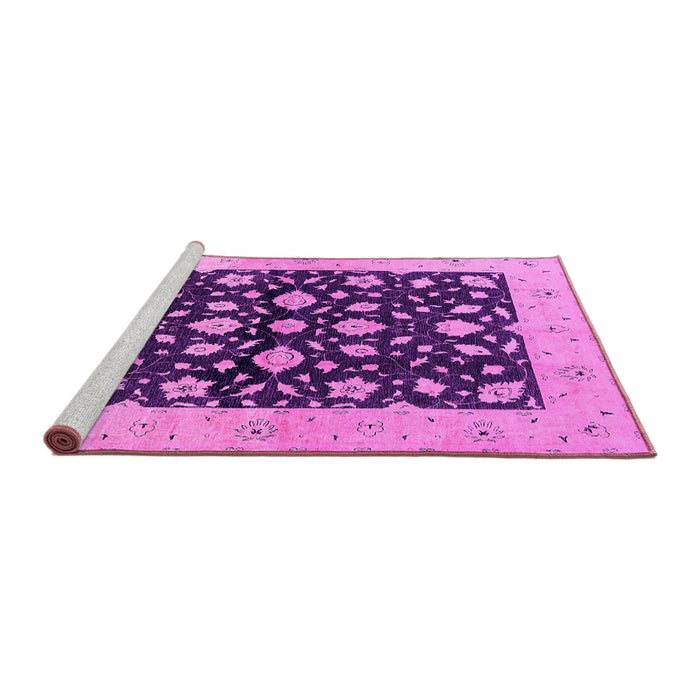 Sideview of Machine Washable Oriental Pink Industrial Rug, wshurb3036pnk