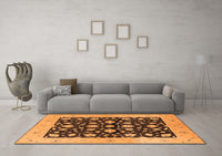 Machine Washable Oriental Orange Industrial Rug, wshurb3036org