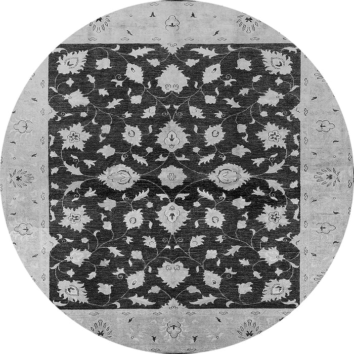 Round Oriental Gray Industrial Rug, urb3036gry