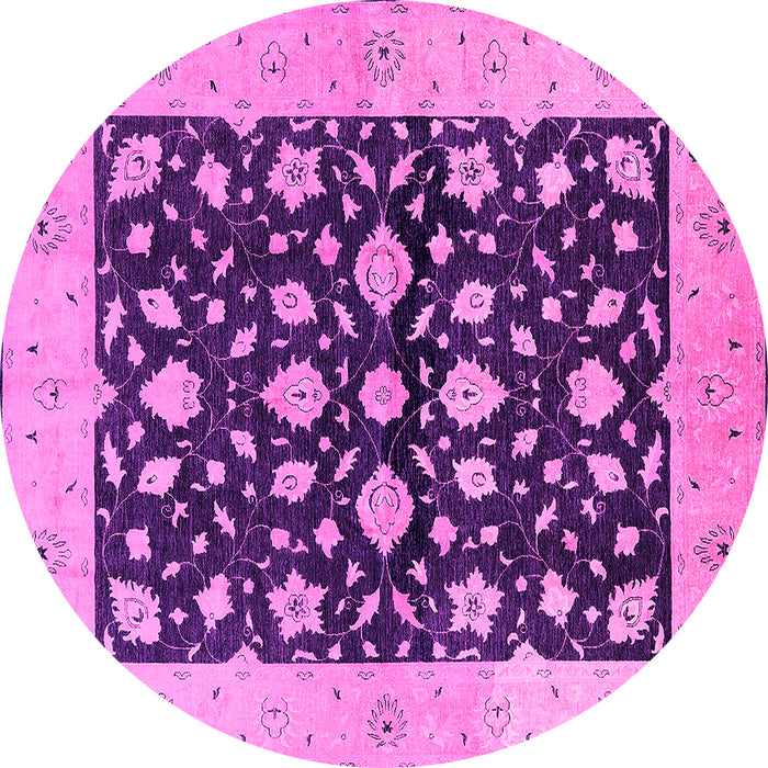 Round Oriental Pink Industrial Rug, urb3036pnk