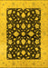 Machine Washable Oriental Yellow Industrial Rug, wshurb3036yw