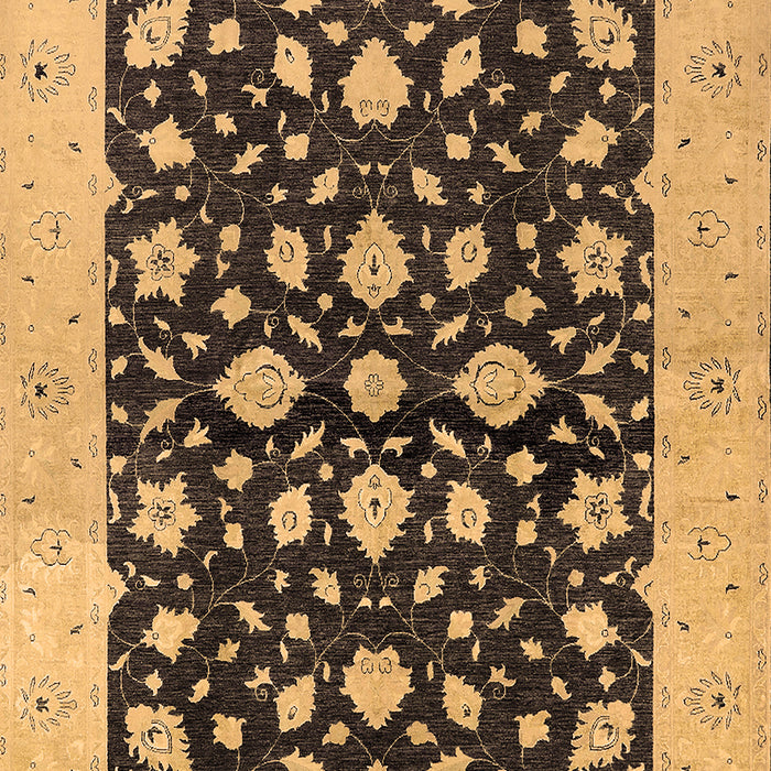 Machine Washable Oriental Brown Industrial Rug, wshurb3036brn