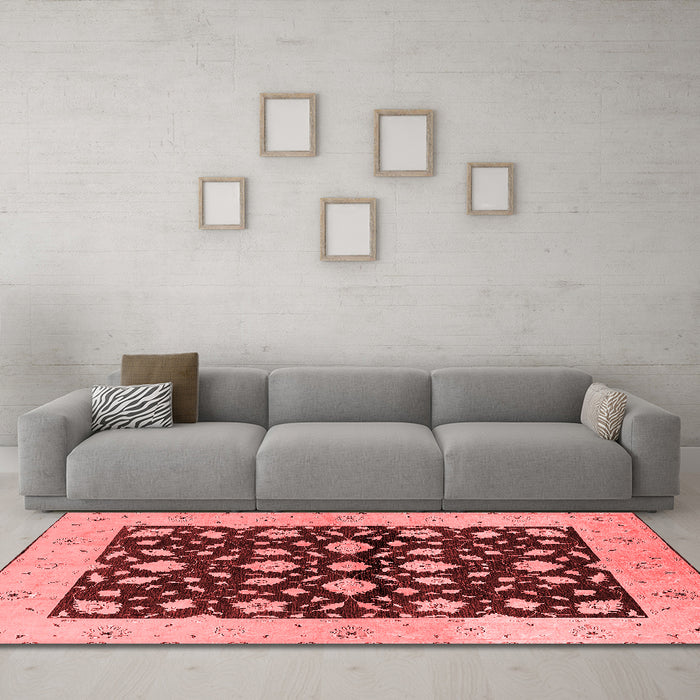 Industrial Red Washable Rugs