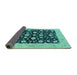 Sideview of Oriental Turquoise Industrial Rug, urb3036turq