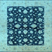 Square Oriental Light Blue Industrial Rug, urb3036lblu