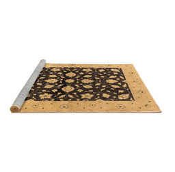 Sideview of Machine Washable Oriental Brown Industrial Rug, wshurb3036brn