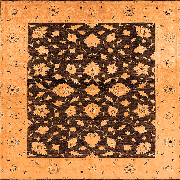 Square Oriental Orange Industrial Rug, urb3036org