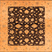 Square Oriental Orange Industrial Rug, urb3036org