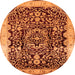 Round Oriental Orange Industrial Rug, urb3037org