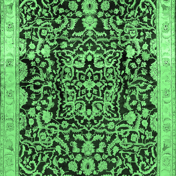 Machine Washable Oriental Emerald Green Industrial Area Rugs, wshurb3037emgrn