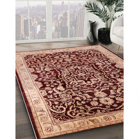 Mid-Century Modern Sandy Brown Oriental Rug, urb3037