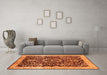 Machine Washable Oriental Orange Industrial Area Rugs in a Living Room, wshurb3037org