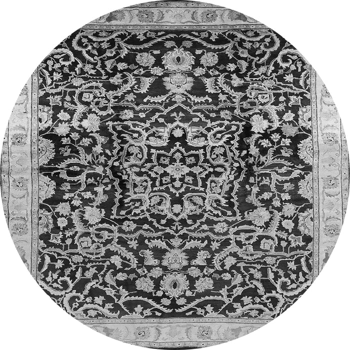 Round Oriental Gray Industrial Rug, urb3037gry