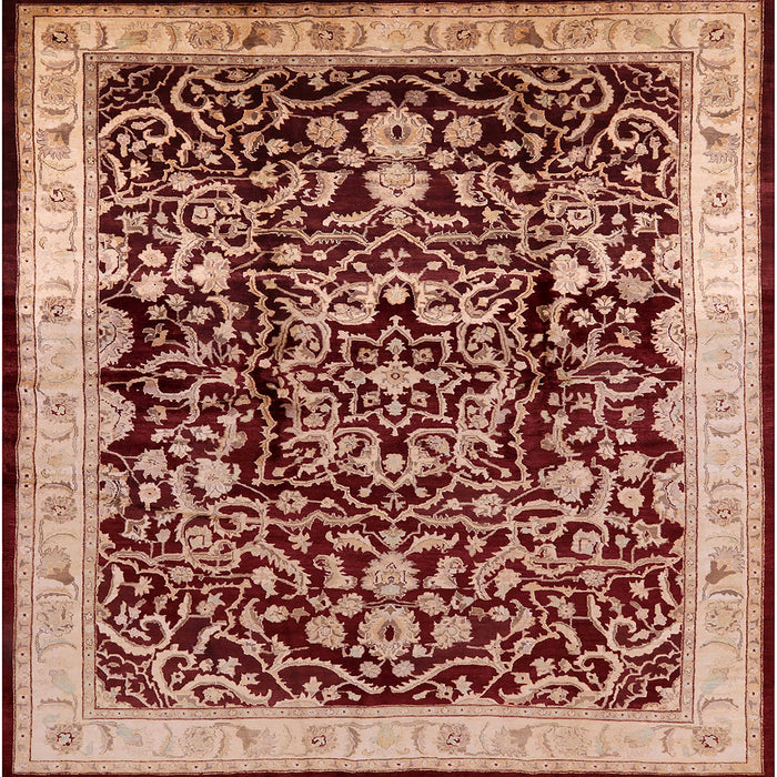 Square Mid-Century Modern Sandy Brown Oriental Rug, urb3037