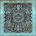 Square Oriental Light Blue Industrial Rug, urb3037lblu