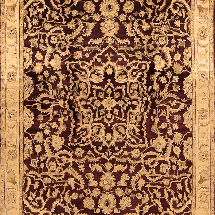 Machine Washable Oriental Brown Industrial Rug, wshurb3037brn