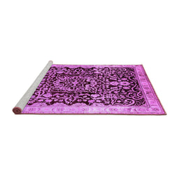 Sideview of Machine Washable Oriental Purple Industrial Area Rugs, wshurb3037pur