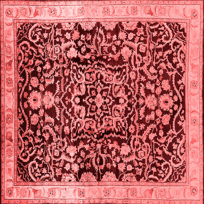 Machine Washable Oriental Red Industrial Rug, wshurb3037red