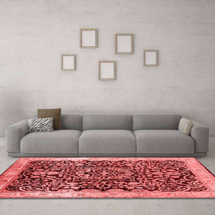 Industrial Red Washable Rugs