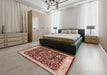 Mid-Century Modern Sandy Brown Oriental Rug in a Bedroom, urb3037