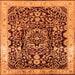 Square Oriental Orange Industrial Rug, urb3037org