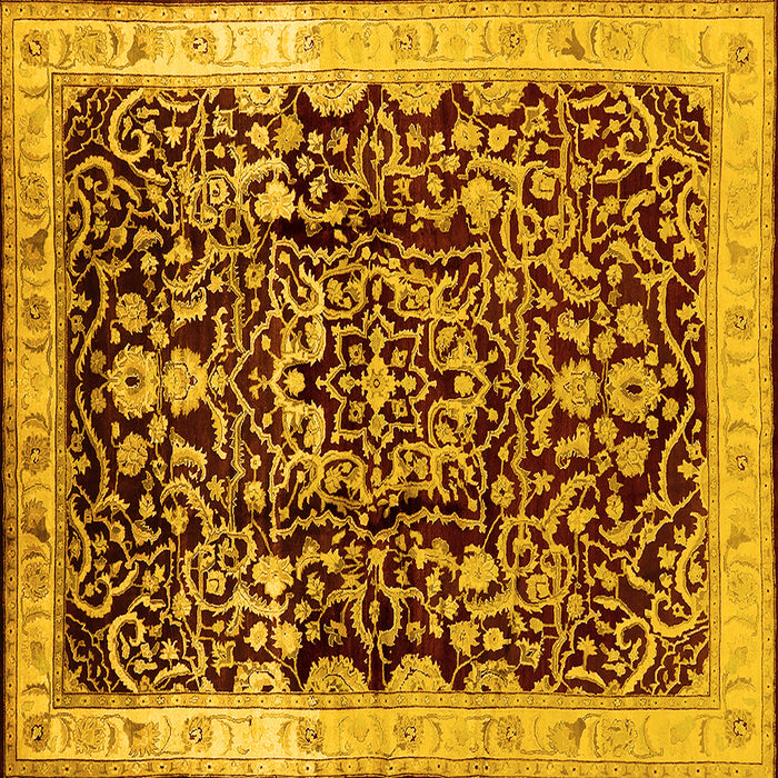 Square Oriental Yellow Industrial Rug, urb3037yw