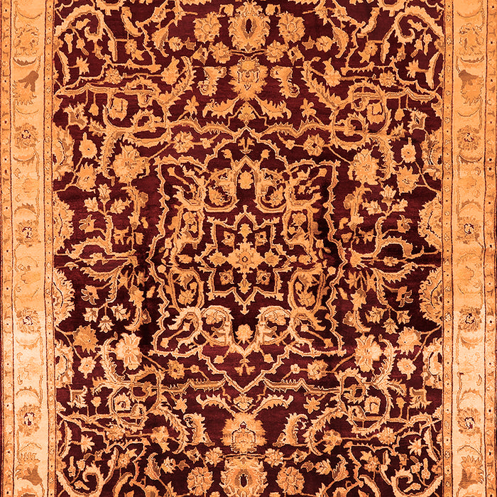 Machine Washable Oriental Orange Industrial Area Rugs, wshurb3037org