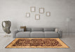 Machine Washable Oriental Brown Industrial Rug in a Living Room,, wshurb3037brn