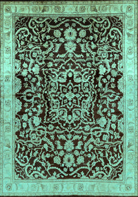 Oriental Turquoise Industrial Rug, urb3037turq