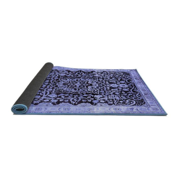 Sideview of Oriental Blue Industrial Rug, urb3037blu