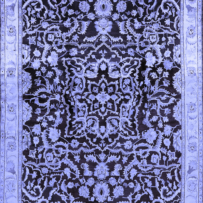 Machine Washable Oriental Blue Industrial Rug, wshurb3037blu